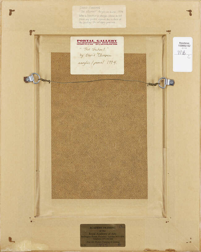 
	
		David Cheepen, 
		British 1946-2016 - 
		 
		The Student, 1994; 
		 
		acrylic on...