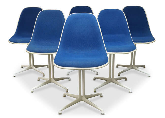 
	
		Charles and Ray Eames, a set of six &#39;La Fonda&#39; chairs for Herman Miller
		c. 1960s,...