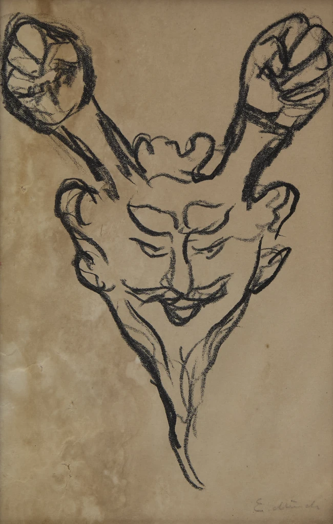 Edvard Munch, Norwegian 1863-1944, Satyr's Head [Schiefler 328], 1908-1909; lithograph on...