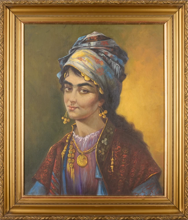 Abbas Katoozian (Iranian 1923-2008), Untitled, portrait of a young girl;
Oil on canvas, signed...