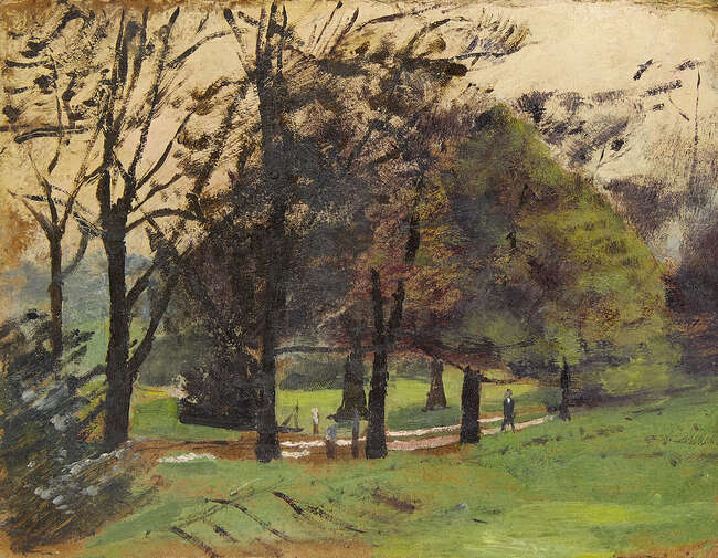 
	
		Carel Weight, 
		British 1908-1997- 
		Evening, Mill Hill (Barnes) c.1944; 
		oil on...