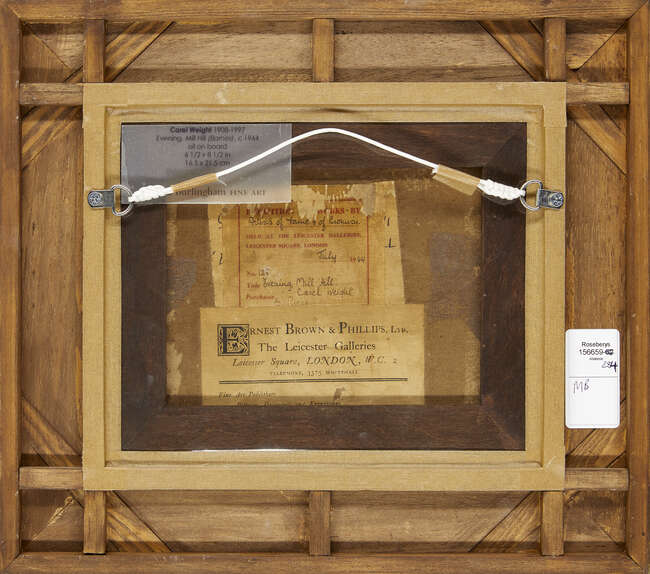 
	
		Carel Weight, 
		British 1908-1997- 
		Evening, Mill Hill (Barnes) c.1944; 
		oil on...