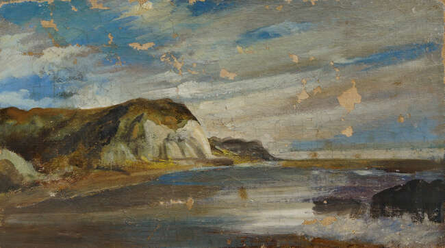 
	
		Robert Dumont-Smith, 
		British 1908-1994- 
		 
		Boats in an Estuary; 
		 
		