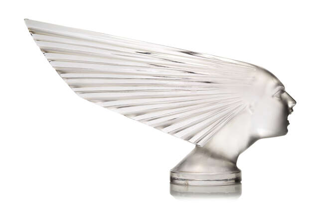 
	
		René Lalique (1860-1945), a clear and frosted car mascot
		&#39;Victoire&#39; No. 1147, weak...