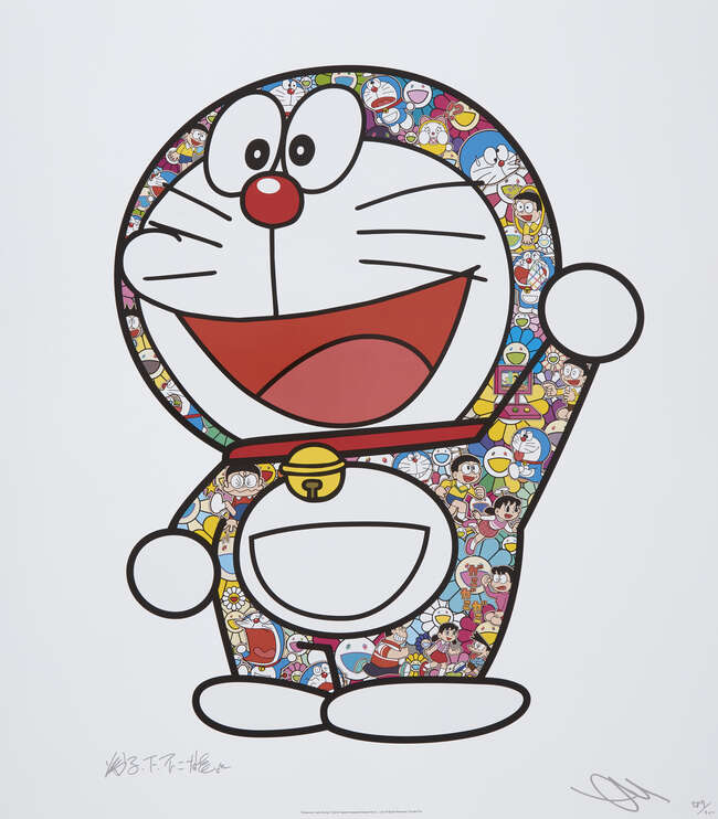 
	
		Takashi Murakami, 
		Japanese b.1962- 
		 
		Doraemon: Here We Go!, 2018; 
		 
		