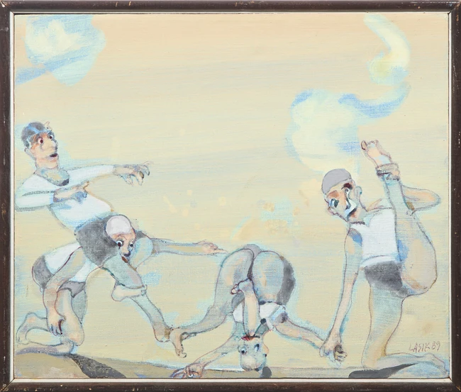 Paweł Lasik, Polish b.1941 - Figury, 1989; oil on canvas, signed and dated lower right 'LASIK...