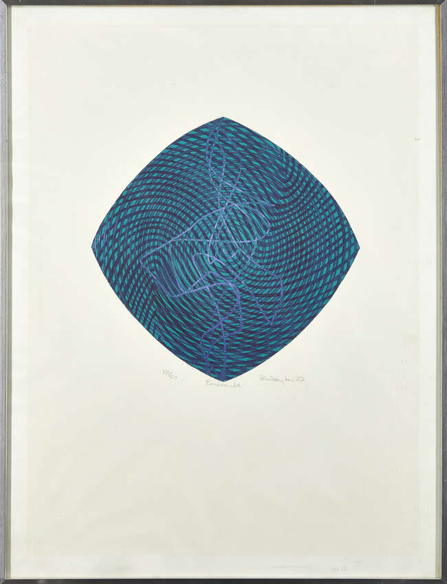 
	
		Stanley William Hayter CBE, 
		British 1901-1988- 
		 
		Emerald, 1987; 
		 
		etching...