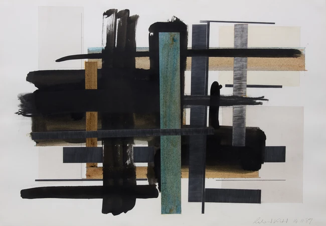 Richard Kidd, British 1952- 2008, Abstract, 1989; mixed media on wove, signed and dated 14.11.89...