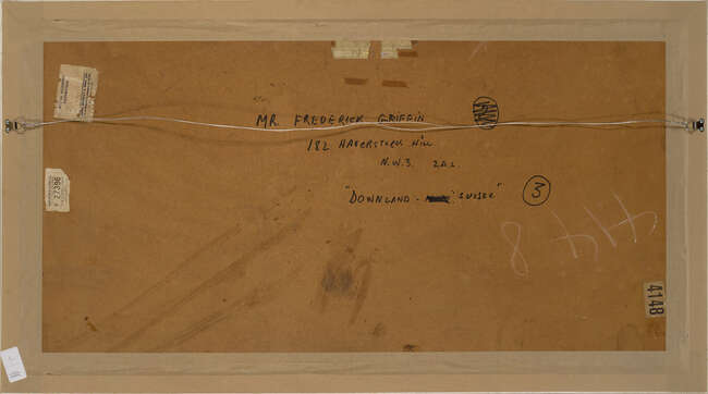 
	
		Frederick Griffin, 
		British 19061976 - 
		 
		Downland, Sussex; 
		 
		oil and...