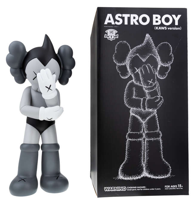 
	
		KAWS, 
		American b.1974- 
		
		Astro Boy (Grey), 2012; 
		
		painted vinyl multiple, 