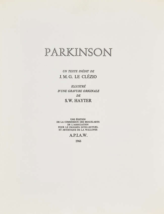 
	
		Stanley William Hayter CBE,
		British 1901-1988-
		 
		Parkinson [Black & Moorhead...