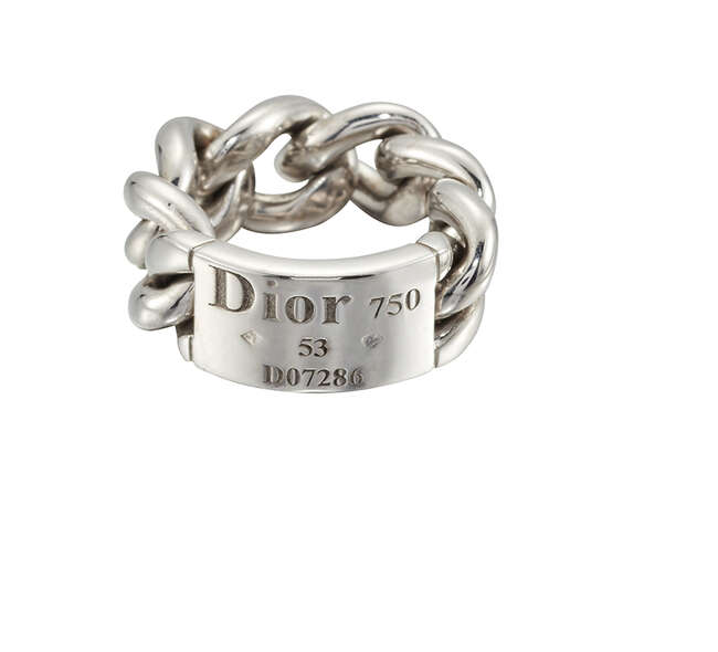 
	
		A &#39;Gourmette&#39; link ring, by Christian Dior, the ring designed as a curb-link chain with...