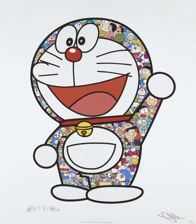
	
		Takashi Murakami, 
		Japanese b.1962- 
		 
		Doraemon: Thank You, 2018; 
		 
		offset...