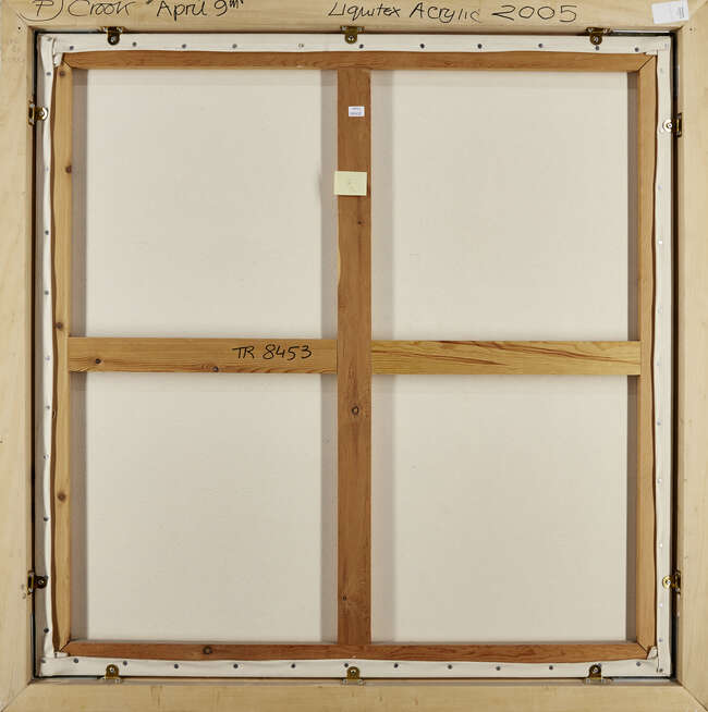 
	
		P J Crook MBE, 
		British b.1945 - 
		 
		9th April, 2005; 
		 
		liquid aquitex on...