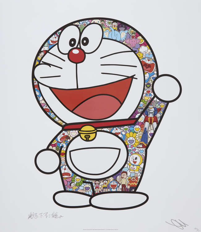 
	
		Takashi Murakami, 
		Japanese b.1962- 
		 
		Doraemon: Hip Hip Hurrah!, 2018; 
		 
		