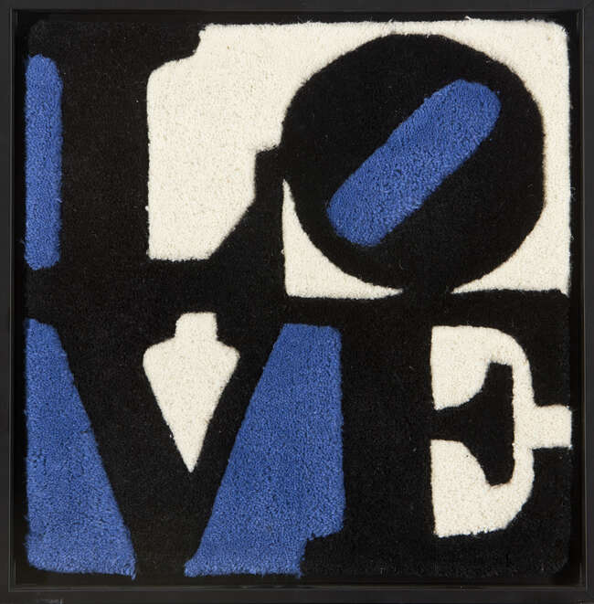 
	
		Robert Indiana, 
		American b.1928-
		 
		Estonian Love, 2006; 
		 
		hand tufted wool...