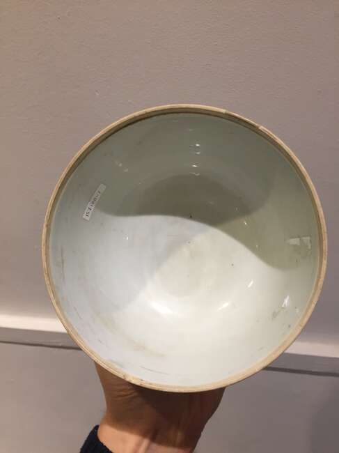 
	
		A Chinese porcelain bowl, Wanli period, painted in underglaze blue with a scholar seated...