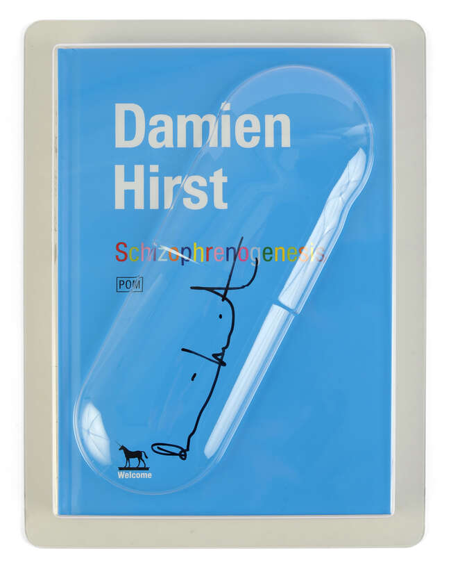
	
		Damien Hirst,
		British b. 1965-
		 
		Schizophrenogenesis (Book), 2017;
		 
		book in...