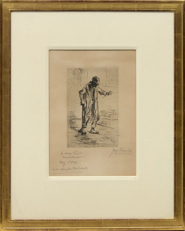 Jozef Israëls, Dutch 1824-1911, Man met Wandelstok (Man with Walking Stick); etching on...