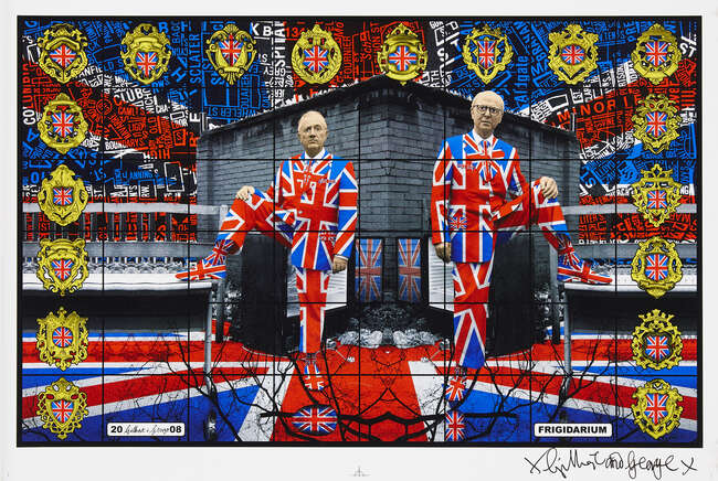 
	
		Gilbert & George, 
		British b.1943 & b.1942-
		 
		Frigidarium and Street Party,...