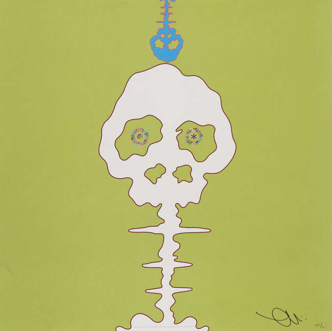 
	
		Takashi Murakami, 
		Japanese b.1962- 
		 
		Time Bokan- green, LIME GREEN-TIME,...
