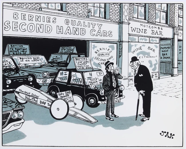 After JAK (Raymond Jackson), British 1927-1997, Motcomb’s Wine Bar; offset lithograph...