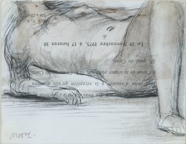 Henry Moore, British, 1898-1986 - Reclining woman, 1978; wash, charcoal and pencil on card,...