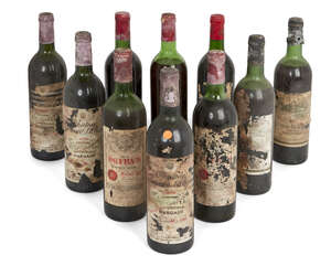 
	
		A mixed group of red wines, comprising two bottles of Petrus 1972, Pomerol, France, with...