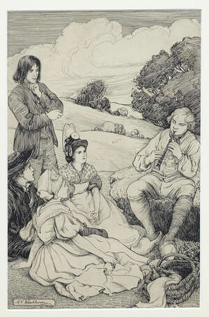 
	
		Mary V. Wheelhouse, 
		British 1871-1946- 
		 
		Musical interlude during country...
