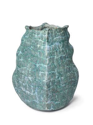 
	
		Peter Beard (1951-), a monumental vase 
		c. 2000, seal marks to inside rim 
		A huge...