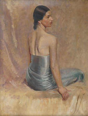John Cecil Stephenson, 
		British 1889-1965-
		 
		Portrait of Elizabeth Allison;
		 
		oil on canvas, signed and dated 1929, signed, titled and dated v