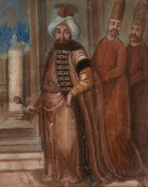 
	
		A portrait of Sultan Ahmed III, European school, pastel on paper, based on a painting of...