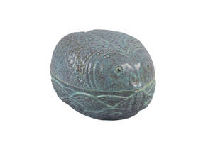 
	
		A Chinese porcelain robin's egg glazed 'fish' box and cover, early 19th century, the oval...