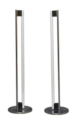 
	
		Eileen Gray (British 1878-1976), a pair of chromed tube lamps for Vereinigte Werkstatten