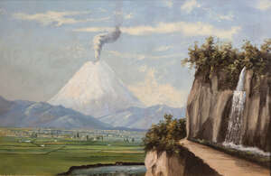 
	
		Rafael Troya, Ecuadorian 1845-1927- The Cotopaxi Volcano, Ecuador; 
		oil on canvas,...