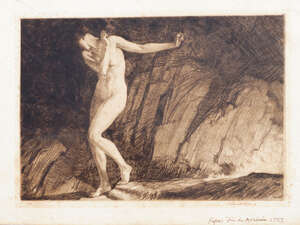 
	
		Sir William Russell Flint RA, 
		Scottish 1880-1969- 
		 
		Eve, 1930; 
		 
		drypoint...