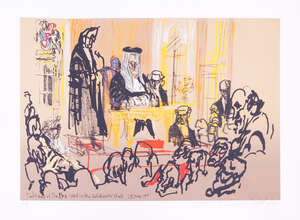 
	
		Feliks Topolski RA, 
		Polish/British 1907-1989- 
		The Pyx Verdicts At Goldsmiths...