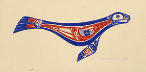 
	
		Ron Hamilton, Canadian b.1948- Opetchesaht Tribe Too-Cook Hupquatchew, c.1980; screenprint in...