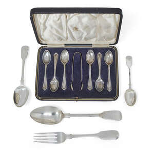 
	
		Five William IV Scottish silver table forks, Edinburgh, c.1838, Mackay & Chisholm, of...