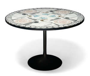 
	
		Piero Fornasetti (Italian 1913-1988), a 'Tavola apparecchiata' dining table       
		