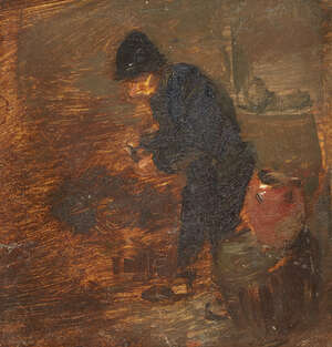 
	
		Wilhelm Busch, 
		German 1832-1908- 
		 
		A Peasant with a Jar, after Adriaen van...