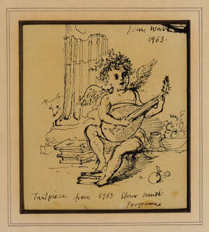 John Stanton Ward CBE,
		British 1917-2007-
		 
		Tailpiece from 1963 Stour Music Programme;
		 
		pen and ink on laid paper, signed, dated and inscribe