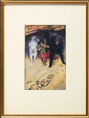 John Byam Liston Shaw,&nbsp;British 1872&ndash;1919 -&nbsp;On a shelving bunch of dry sand, baby Akbar sitting...