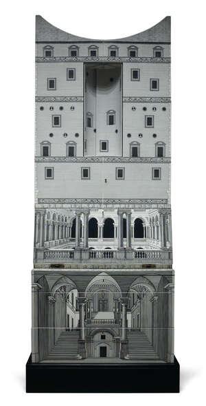 
	
		Piero Fornasetti (Italian 1913-1988), an Archittetura trumeau cabinet       
		Numbered...