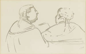 
	
		Edward Ardizzone CBE RA,
		British 1900-1979-
		 
		Two Barristers;
		 
		ink wash...