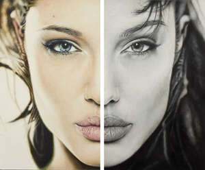 
	
		Simon Hennessey,
		British b. 1973-
		 
		Angelina (Saint or Sinner): Side A and...