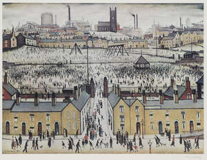 
	
		Laurence Stephen Lowry RBA RA, 
		British 1887-1976-
		 
		Britain at Play;
		 
		