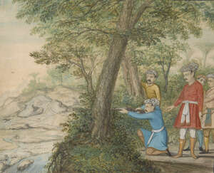 
	
		RTO A hunting scene, Company School, India, mid- to late-19th century, opaque pigments on...