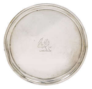 
	
		A George III silver wine coaster with wood base, London, c.1806, Robert Hennell, of...