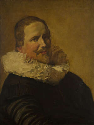 After Frans Hals, 
		Dutch 1582-1666- 
		 
		Portrait of a Man in his Thirties; 
		 
		oil on canvas, 64x50cm
		 
		Note: The present painting is a c